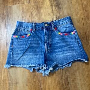 Forever 21 Y2K denim daisy duke shorts cut off shorts size 27